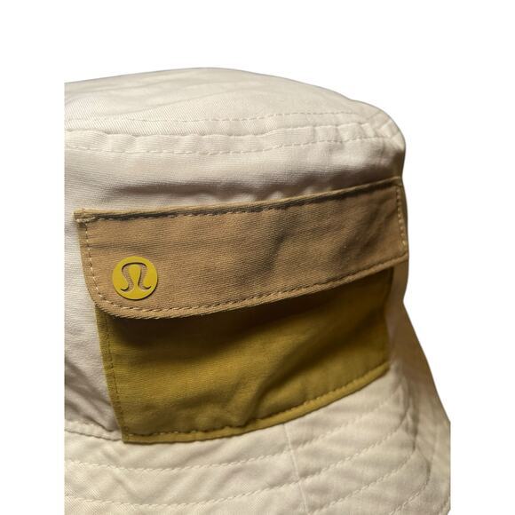 EUC Lululemon Medium Large On My Level Bucket Hat Pocket Cloche White & Gold - Picture 5 of 14